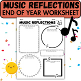 End of Year Music Class Reflections Worksheet for End of Y