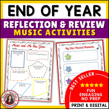 Preview of End of Year Music Activities for Reflection and Review