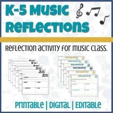 End of Year Music Reflections | K-5 | Printable & Digital