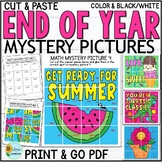End of Year Mystery Pictures | Basic Operations Math Cut a