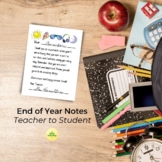 End of Year Notes Teacher to Student | Semi-Handwritten Ha