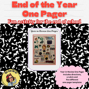 Preview of End of Year One Pager Activity