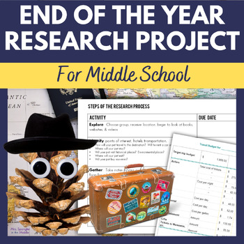 Preview of End of Year ELA Project - Activities and Research for Middle School