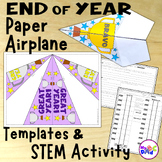 End of Year Paper Airplane Design Templates - End of Year 