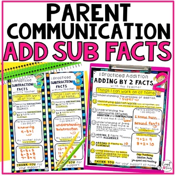 Preview of Parent Communication First Grade Math Addition and Subtraction