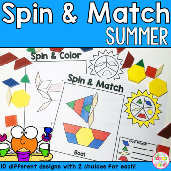 Preview of End of Year Pattern Blocks Mat Summer Math Center