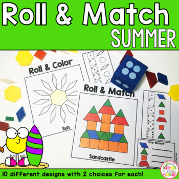 Preview of End of Year | Pattern Blocks Mat Summer Math Games