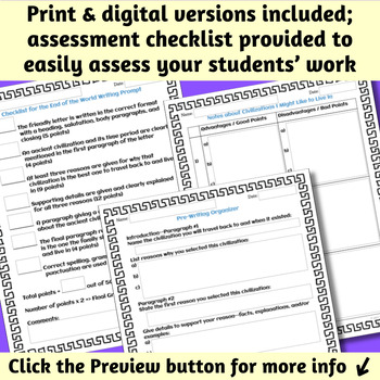 End of Year Ancient & World History Persuasive Writing Activity | TpT