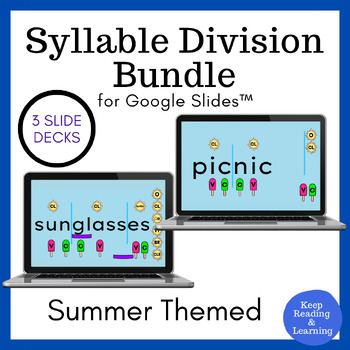 Preview of End of Year Phonics Summer Syllable Division Review Bundle for Google Slides™️