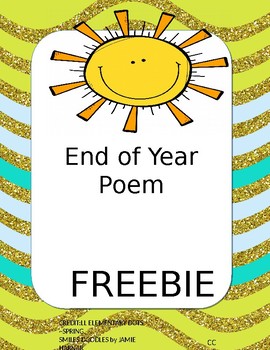 Preview of End of Year Poem (FREEBIE)
