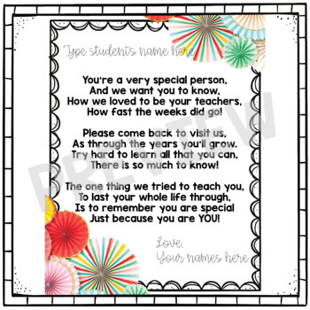 End of Year Poem | Gift for Students | Distance Learning | Virtual End ...