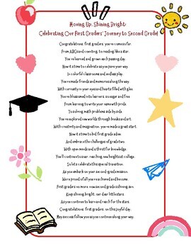 Preview of end of year poem | end of year poem to students | goodbye first grade