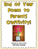 End of Year Poem to Parents Craftivity