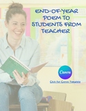 End-of-Year Poem to Students from Teacher (Canva Template, PDF)