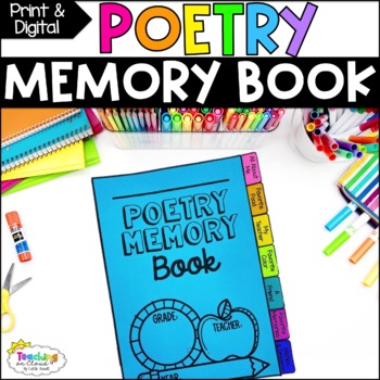 Preview of End of Year Poetry Memory Book Portfolio Poetry Writing Unit Similes Metaphors