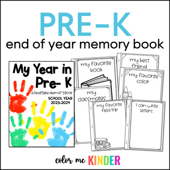 Preview of End- of- Year Pre- Kindergarten Memory Booklet