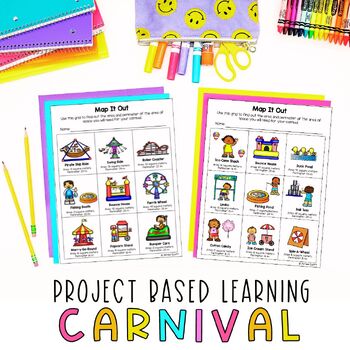 Preview of PBL Math Project for EDITABLE | Design a Carnival | Real World Math Application