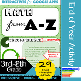 End of Year Project for Math from A-Z using Google Slides