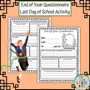 Preview of End of Year Questionnaire Last Day of School Activity