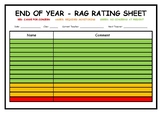 End of Year - RAG RATING SHEET