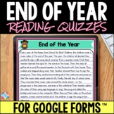 End of the Year Reading Comprehension Activities 3rd 4th 5