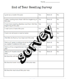 End of Year Reading Reflection Survey