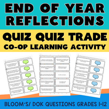 Preview of End of Year Reflection Activity: Q & A Discussion Game/ Cooperative Structure
