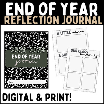 Preview of End of Year Reflection Journal | Middle School & High School | SEL