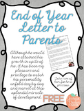 End of Year Reflection Letter to Parents Sentimental