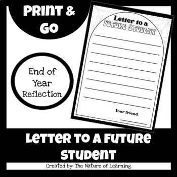 Preview of End of Year Reflection- Letter to a Future Student Writing Prompt // FREEBIE