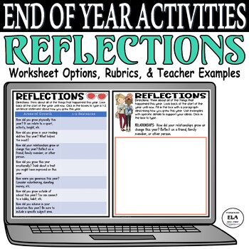 Preview of End of Year Reflection Middle High School Activities Writing Digital & PDF