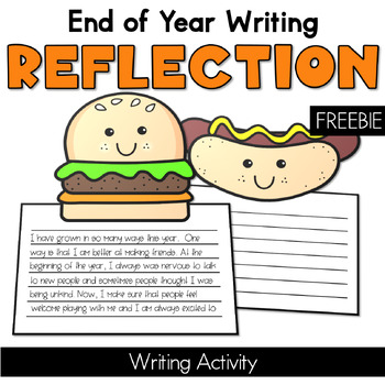 Preview of End of Year Reflection Prompt Summer Themed Writing Activity