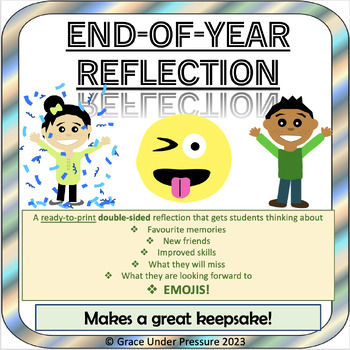 Preview of End of Year Reflection for Middle School (Gr 5-8): Keepsake or Bulletin Board