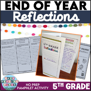 Preview of End of Year Reflections Pamphlet - 5th Grade | No Prep