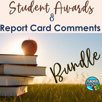 Preview of End of Year Report Card Comments and Editable Student Awards BUNDLE