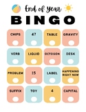 End of Year Activity Review Bingo Game