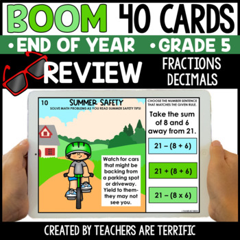 Preview of End of Year Review Boom Cards Grade 5 - Digital