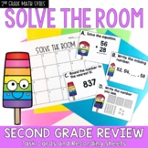 End of Year Review Math Task Cards 2nd Grade Solve the Room