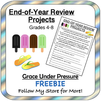 Preview of End-of-Year Review Projects (Grades 4-8): Math, Science, SS: Last Week Activity