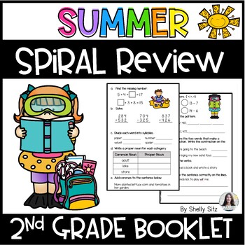 Preview of 2nd Grade End of the Year Math & Grammar Review Booklet - End of Year Activities