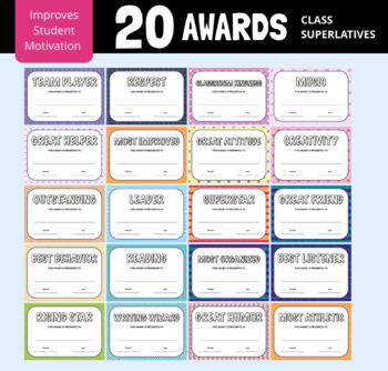 Preview of End of Year School Award Certificates | Instant Download Certificates | 20 PDF