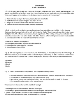 Preview of End of Year Science Assessment or Review