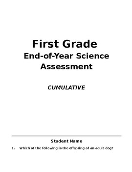 Preview of End-of-Year Science Assessment, First Grade TEKS