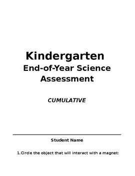 Preview of End-of-Year Science Assessment, Kindergarten TEKS