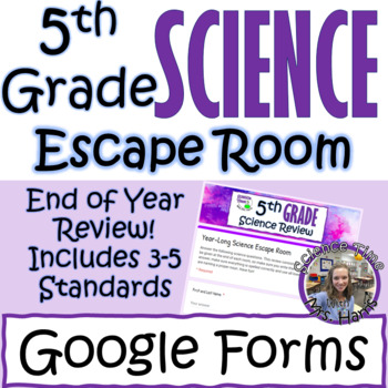 5th End Of Year Science Review Escape Room Google Forms Tpt