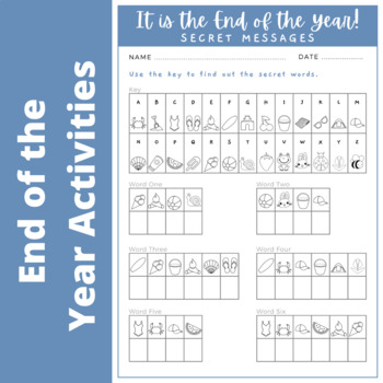 End of Year Secret Code Messages (10 pages)