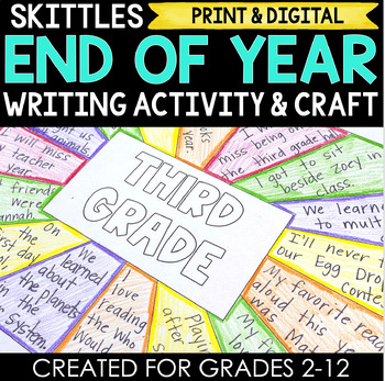 Preview of  End of Year Skittles Writing Activity and Craft for Big Kids 