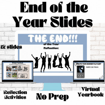 Preview of End-of-Year Social Emotional Writing Prompts and Interactive Slides