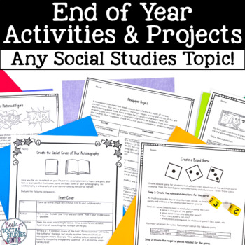 Preview of End of Year Social Studies Bundle - For Any Topic