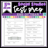 End of Year Social Studies Review Test Prep 5th Grade